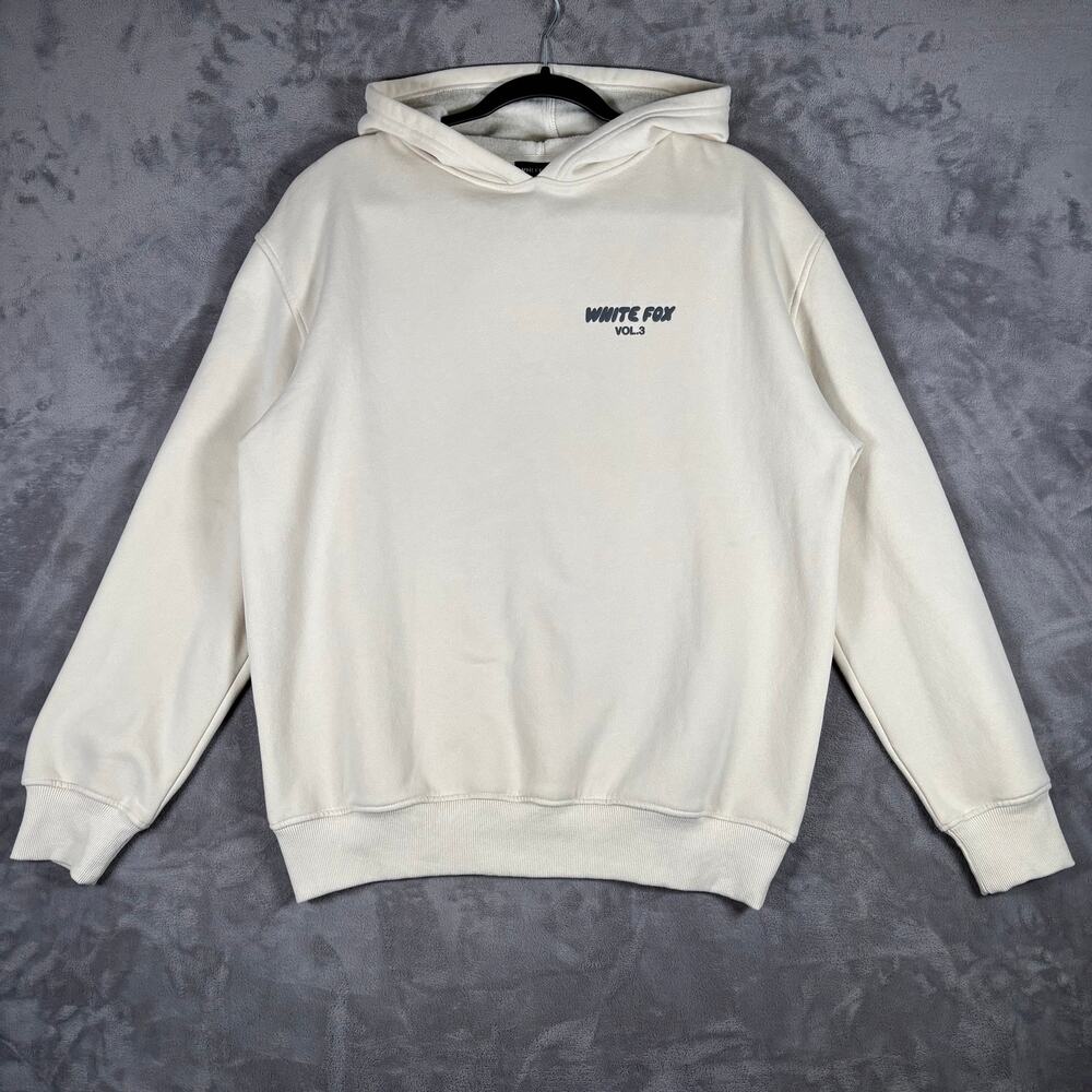 White Fox Boutique Vol 3 Oversized Cream Hoodie Women’s Size S/M Puff Print